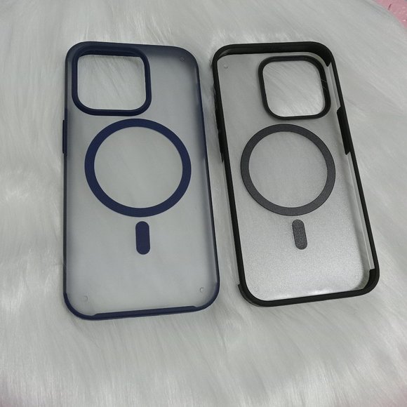 iPhone Magsafe Case 14 13 ProMax Plus Pro Blue Black - Picture 2 of 2